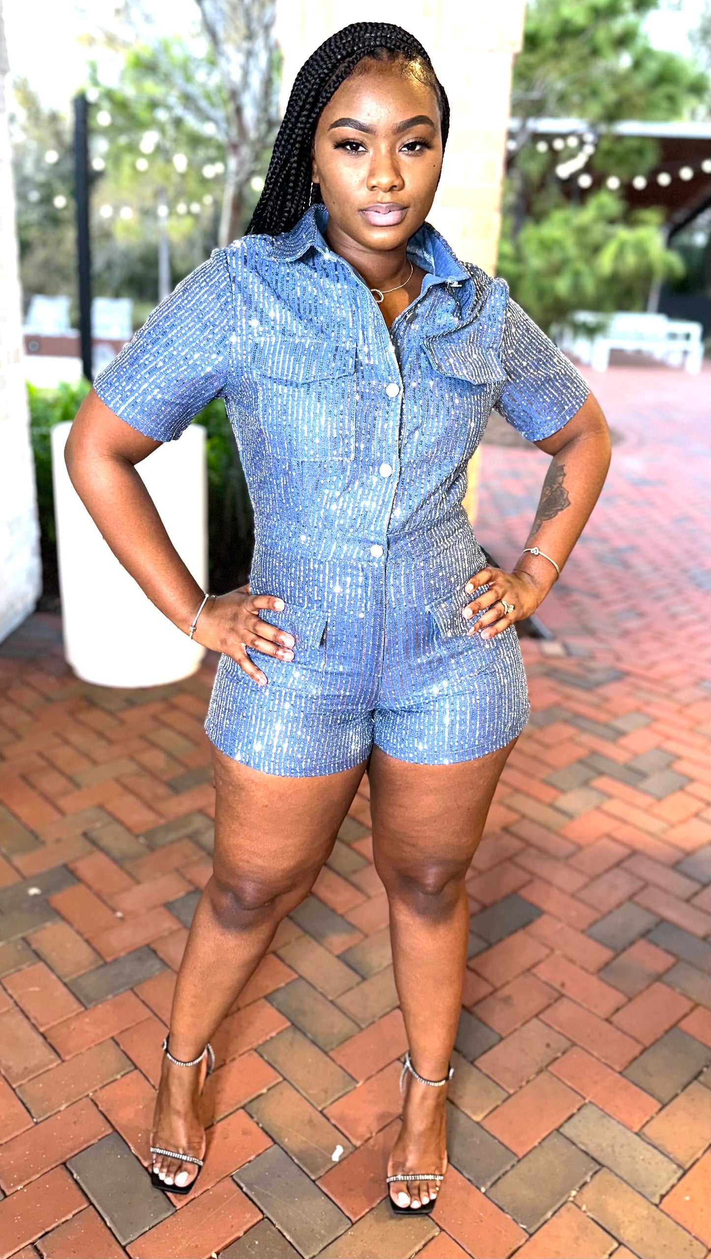 Pretty Girl Denim Romper