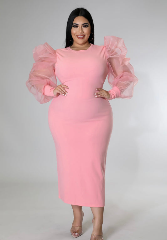 London Dress ( Pretty Pink) Curvy